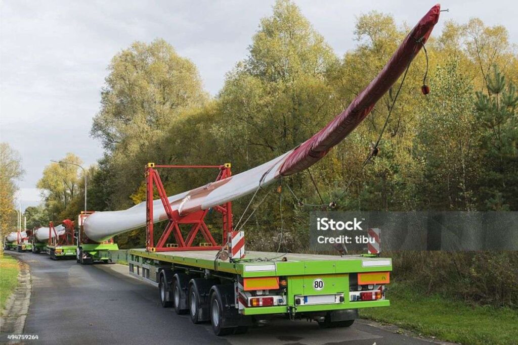 como transportar componentes importantes aerogenerador